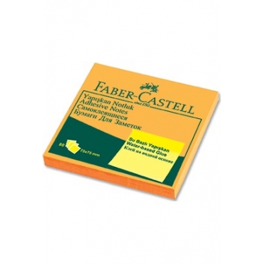 Faber-Castell Yapışkan Notluk 75x75mm. Fosforlu Turuncu
