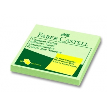 Faber-Castell Yapışkan Notluk Harmony 75x75mm, Yeşil