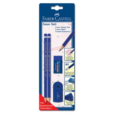 Faber-Castell Sinav Seti 2 Kalem + Silgi + Kalemtras Blister - 5508003000