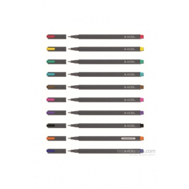 ADEL Fineliner 0.4 Siyah Tekli