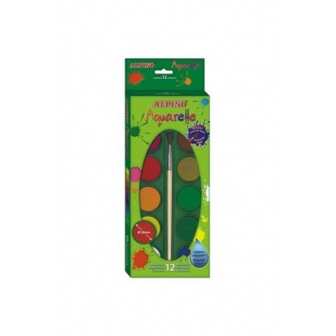 Alpıno Suluboya 12 Renk Fırçalı Aq-01