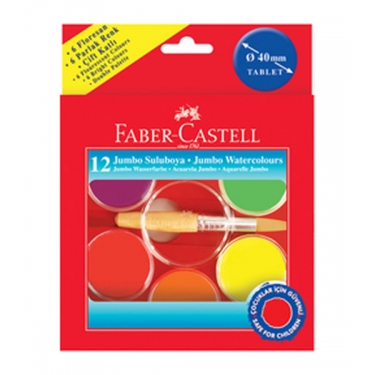 Faber-Castell 40Mm Jumbo Suluboya,12 Renk   - 5292125015