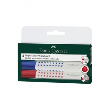 Faber-Castell Grip Beyaz Kesik Uç Tahta Kalemi 4lü Poşet