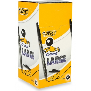 Bic Cristal Large Tükenmez Kalem 50'li Kutu - Siyah