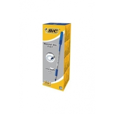 Bic Round Stick Exact Tükenmez Kalem Mavi 20'Li Kutu