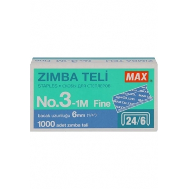 Max Zımba Teli No:3-1M (24/6)1000 adet, 11.5 mm x 6 mm
